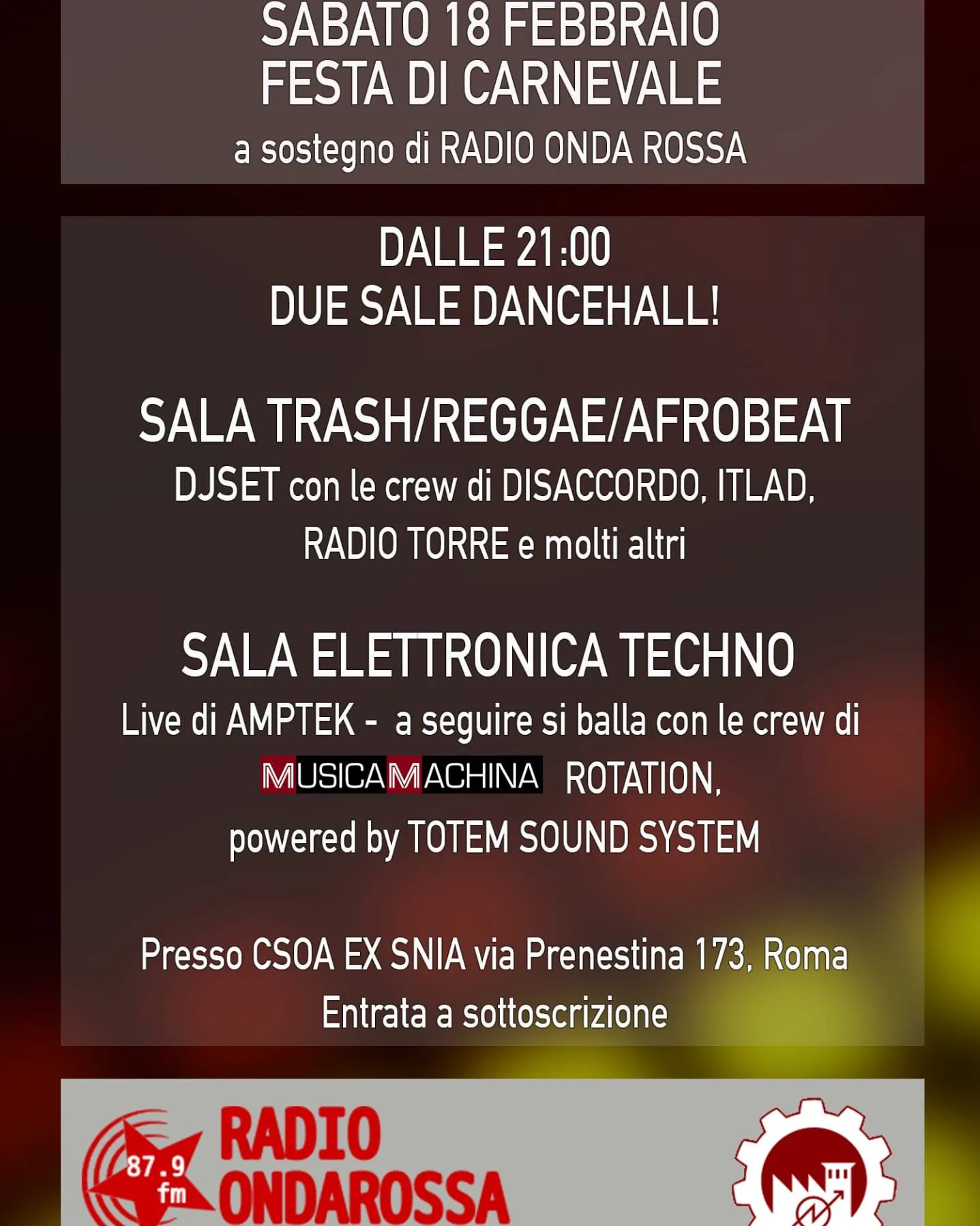 Amptek ad ExSnia per Radio Onda Rossa